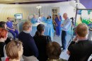 The surgeon, Miss Laura Muirhead, uses the iKnife to identify a lump in the bowel. 